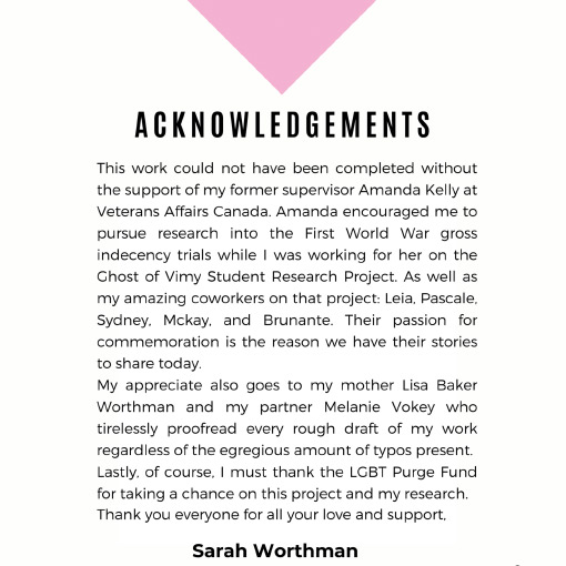 Acknowledgements by Sarah Worthman author of A Long History of Persecution