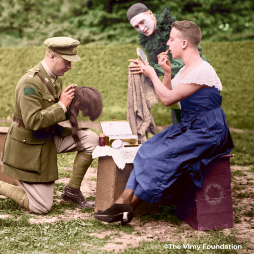 Image of WW I Soldiers in drag courtesy of the Vimy Foundation